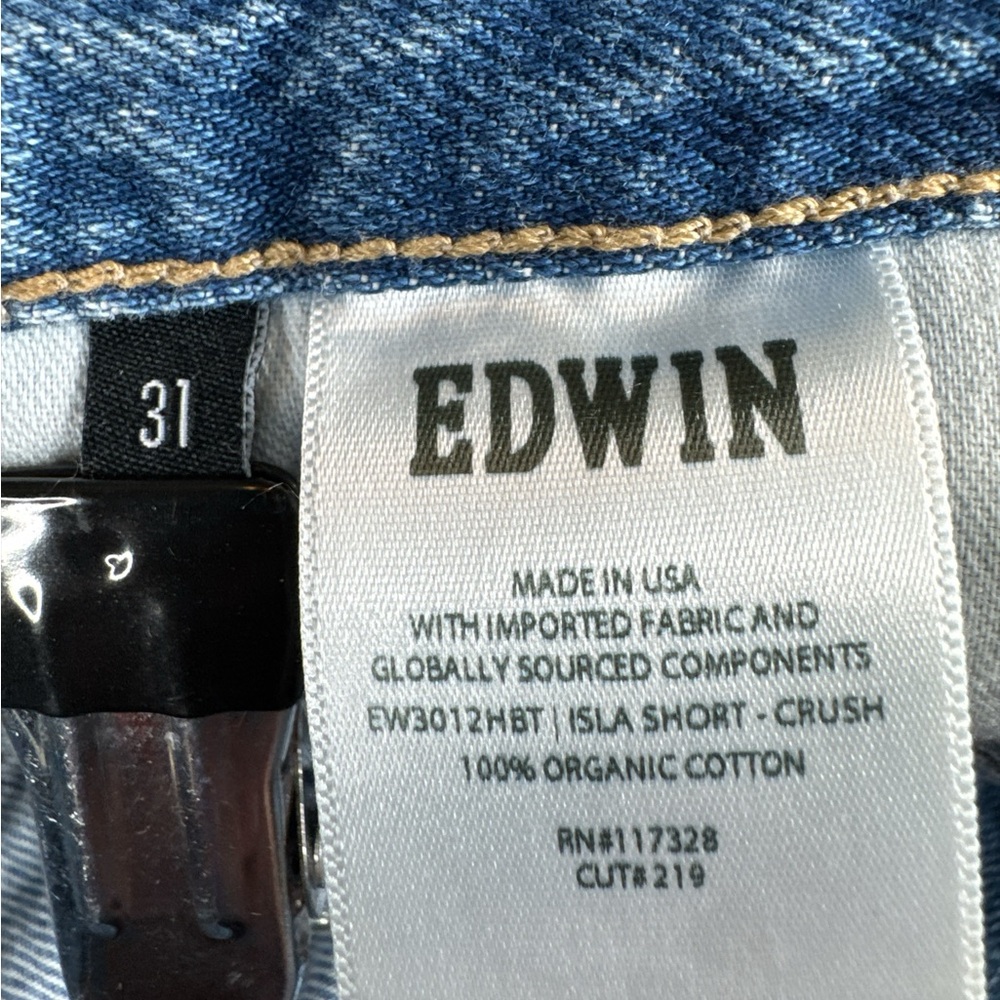 FREE PEOPLE EDWIN Isla Denim High Waist Shorts, Size 31. - Picture 9 of 13